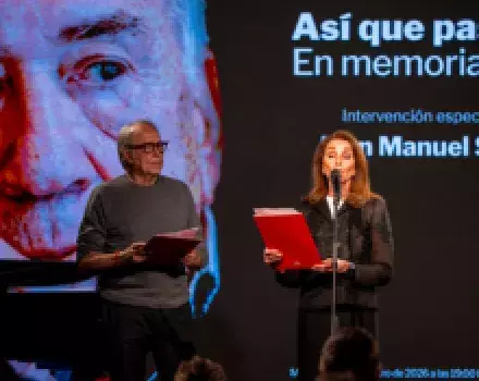 Recital poético de Ana Belén y Serrat en el homenaje del Cervantes a Joan Margarit 