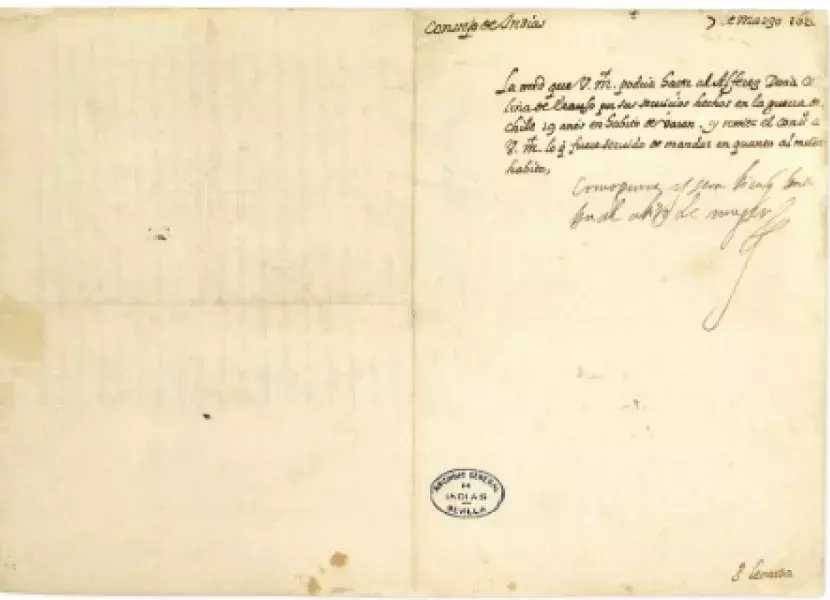 Documento AGI sobre Catalina de Erauso