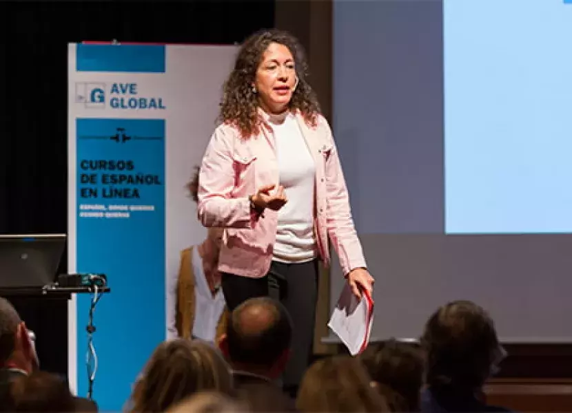 La responsable de la unidad Tecnologías Aplicadas y Proyectos Académicos del Instituto Cervantes, Olga Juan Lázaro