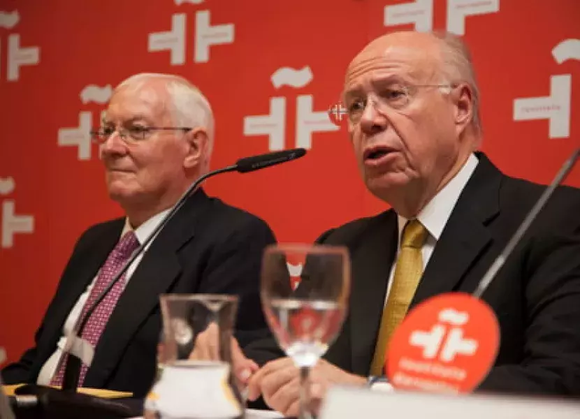 José Narro Robles, el rector de la UNAM y Víctor García de la Concha, director del Instituto Cervantes