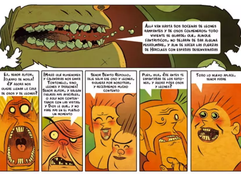 Viñeta de una de las escenas de El retablo de las maravillas