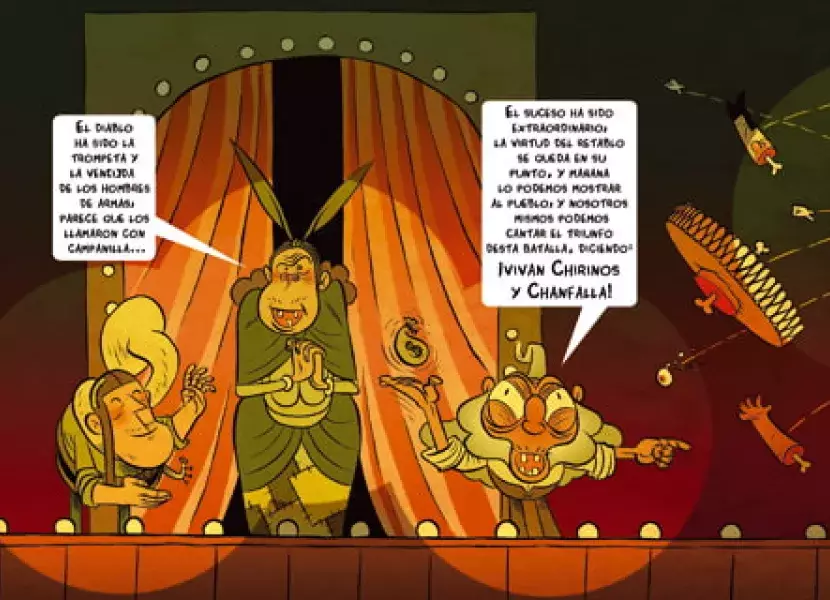 Viñeta de una de las escenas de El retablo de las maravillas