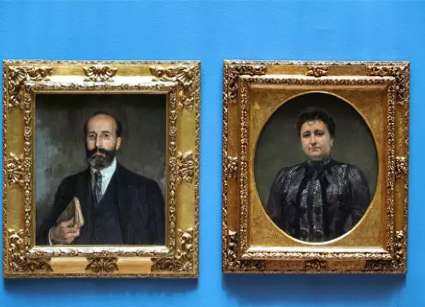 Retratos al óleo don Ramón y de María Goyri