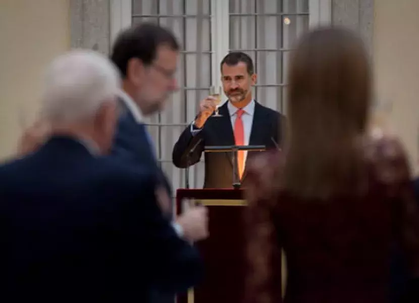 El Rey durante el brindis