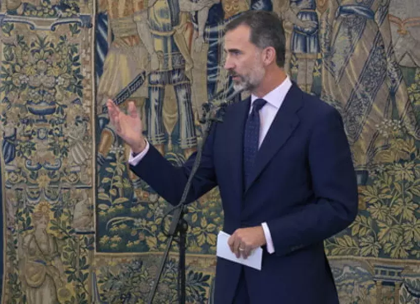 El rey Felipe VI durante el brindis