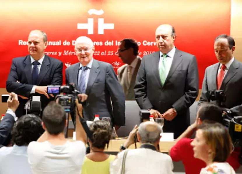 Un momento de la celebración de la rueda de prensa en el Complejo Cultural San Francisco de Cáceres