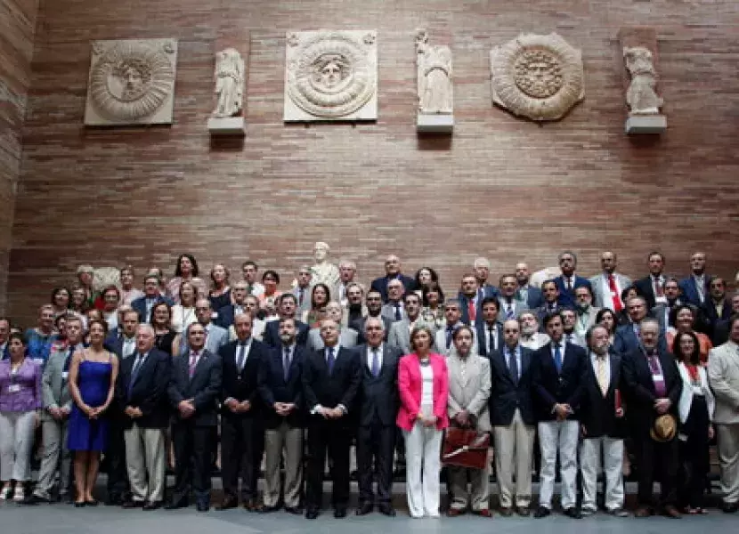 Foto de grupo en el Museo Nacional de Arte Romano de Mérida