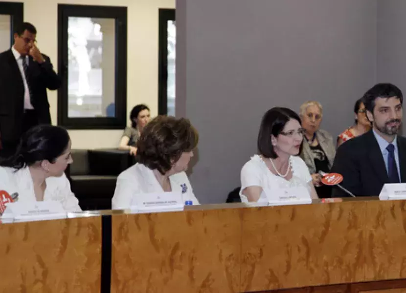 Marta Linares de Martinelli, Primera Dama de Panamá, durante su intervención.
