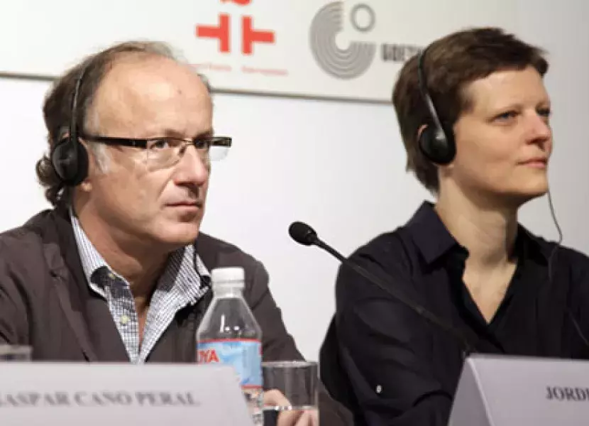 Jordi Pujol, coleccionista y Anja Nathan-Dorn, directora del Kölnischer Kunstverein de Colonia.