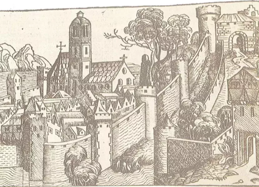 Grabado «Atenas, Chronicarum Liber» (1494).