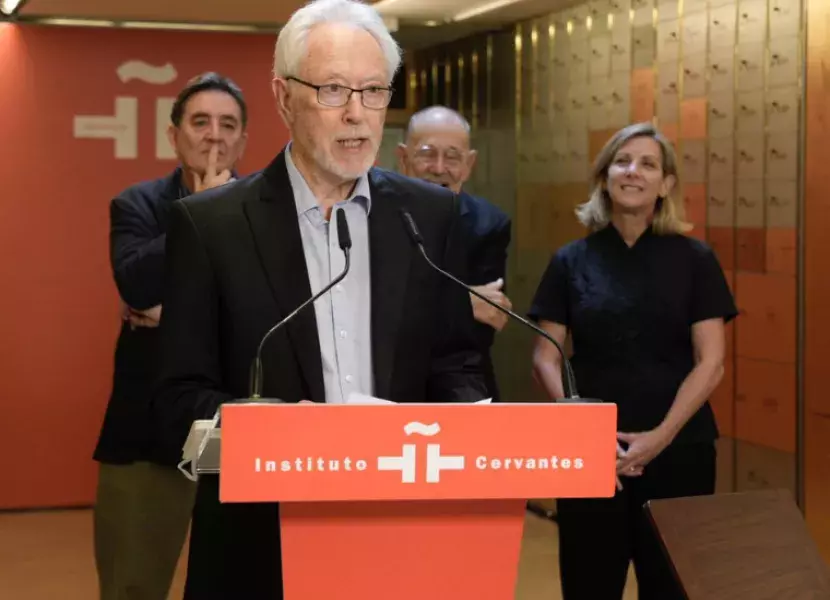 J. M. Coetzee, Nobel de Literatura, durante su intervención en la Caja de las Letras J. M. Coetzee, Nobel de Literatura, durante su intervención