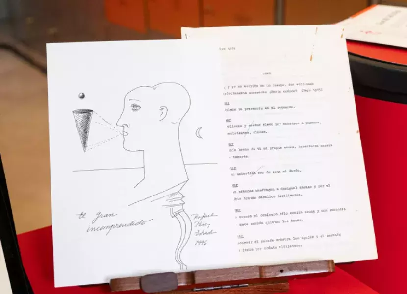 Dibujo de Pérez Estrada que forma parte de su legado "in memoriam"