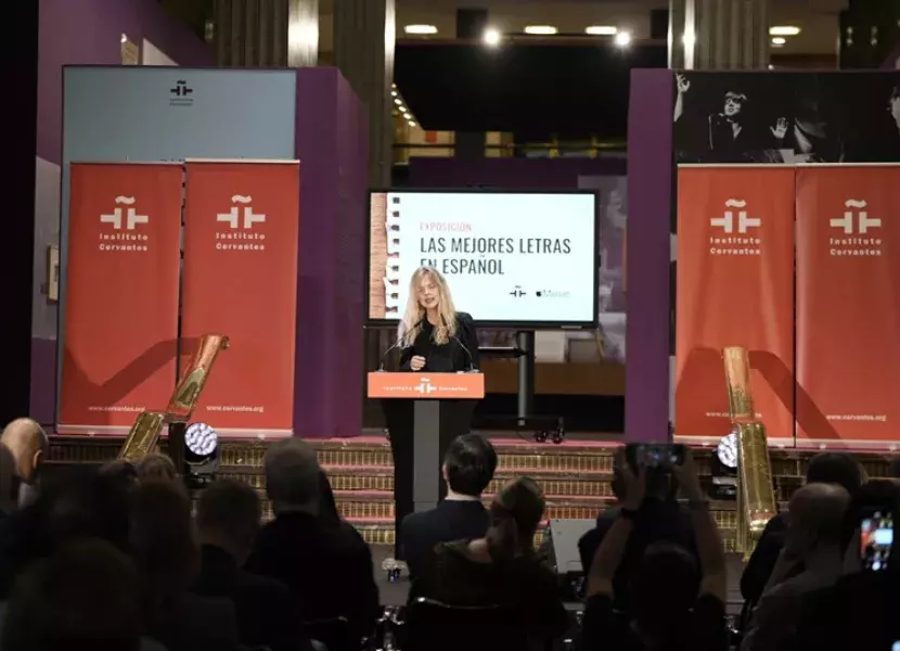 Christina Rosenvinge durante la inauguración de la exposición