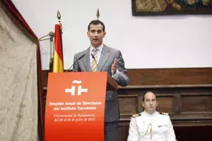 S.A.R. el Príncipe Felipe, durante el discurso de apertura