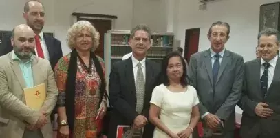 Durante la inauguración de la nueva sede del Cervantes