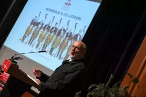 El escritor colombiano y biógrafo de Les Luthiers, Daniel Samper
