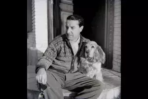 José Suárez con su perro Mambrino