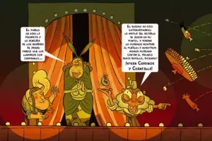 Viñeta de una de las escenas de El retablo de las maravillas