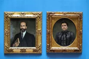 Retratos al óleo don Ramón y de María Goyri