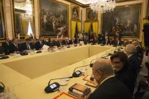 Sus Majestades los Reyes presiden la reunión anual del Patronato