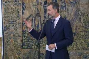 El rey Felipe VI durante el brindis