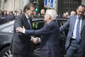 Mariano Rajoy a su llegada a la sede central del Instituto en Madrid