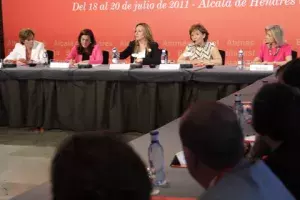Intervención de Carmen Caffarel durante la tercera jornada de la Reunión Anual de Directores del Instituto Cervantes.