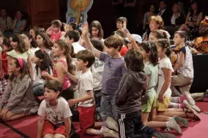 Los alumnos de 3º y 4º de Primaria del colegio público San Miguel