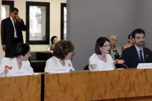 Marta Linares de Martinelli, Primera Dama de Panamá, durante su intervención.
