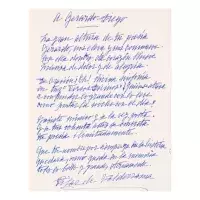 Pilar de Valderrama, soneto manuscrito «A Gerardo Diego»