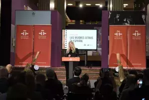 Christina Rosenvinge durante la inauguración de la exposición