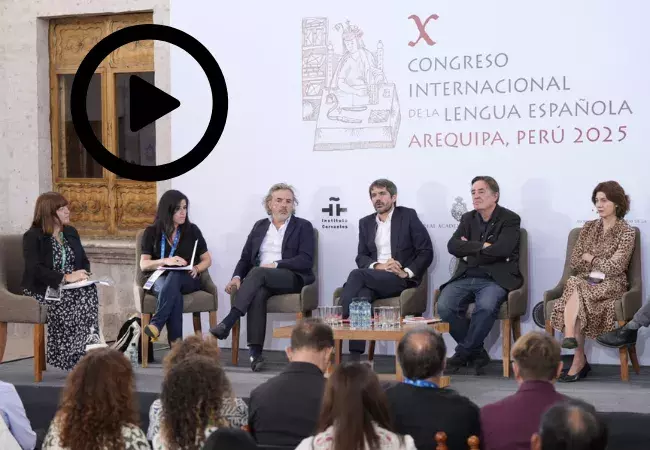 e izda. a dcha: la directora general del Libro, María José Gálvez; la directora de Cultura del Cervantes, Raquel Caleya; el director de relaciones culturales de AECID, Santiago Herrero; el ministro de Cultura, Ernest Urtasun; el director del Cervantes, Lu e izda. a dcha: la directora general del Libro, María José Gálvez; la directora de Cultura del Cervantes, Raquel Caleya; el director de relaciones culturales de AECID, Santiago Herrero; el ministro de Cultura, Ernest Urtasun; el director del Cervantes, Luis García Montero; y la directora literaria de Penguin Random House, Pilar Reyes