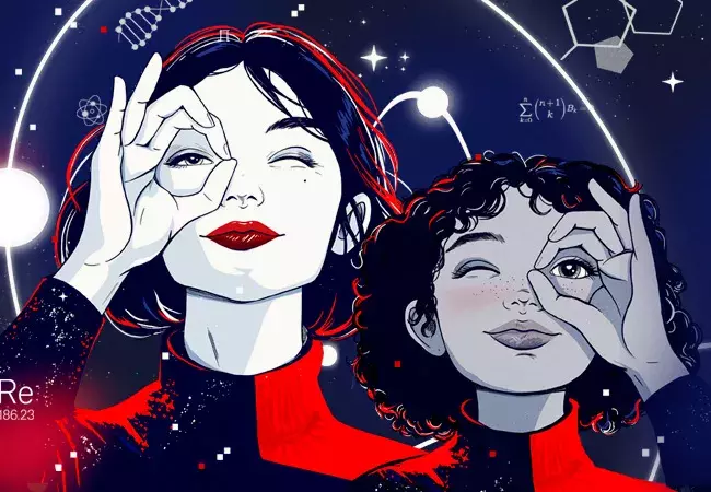 Cartel del Día de la Mujer y la Niña en la Ciencia