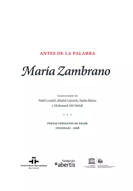 Antes de la palabra. María Zambrano Antes de la palabra. María Zambrano